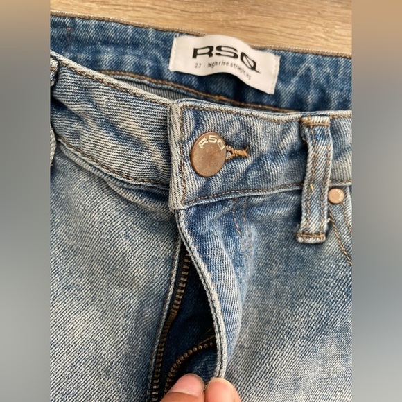 Rsq High Rise Straight Leg Distressed Jeans Women’s 27 - Picture 3 of 13
